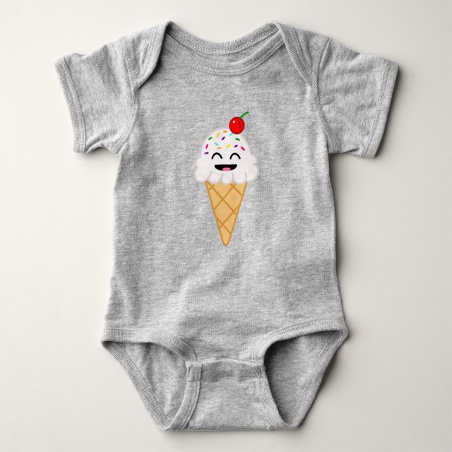 Eiscreme Cone Baby One-Piece Baby Strampler (Vorderseite)