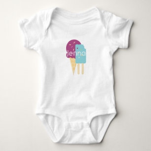 Eiscreme Cone Baby Personalisierter Individuelle N Baby Strampler