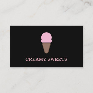 Eiscreme Cone Black Pink Visitenkarte