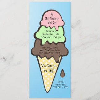 Eiscreme Cone Geburtstagspartei Einladung