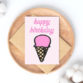 Eiscreme Cone - Happy Birthday Postkarte