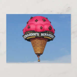 Eiscreme Cone Heißluftballon Postkarte