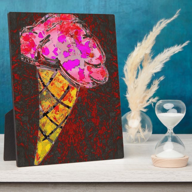 Eiscreme Cone Plaque Fotoplatte (Seite)