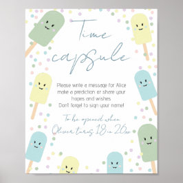 Eiscreme Cone Scoop Geburtstagsparty Time Kapsel Poster