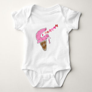 Eiscreme-Cone-Shirt Baby Strampler