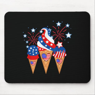Eiscreme Cones 4. Juli Urlaub Patriotik Mousepad