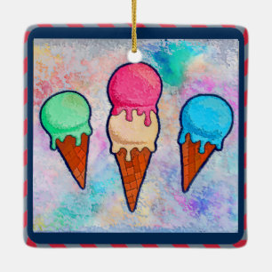Eiscreme Cones Keramik Ornament