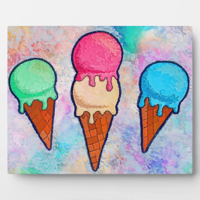 Eiscreme Cones Plaque Fotoplatte (Vorderseite)