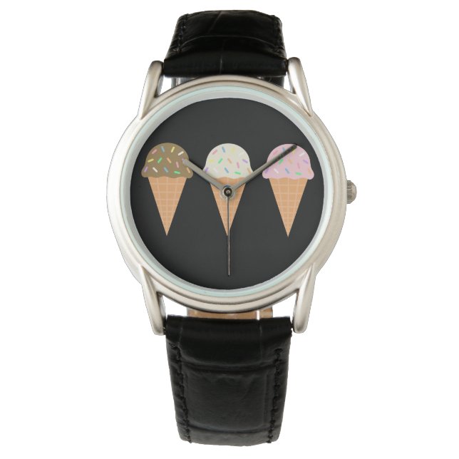 Eiscreme Cones Watch Armbanduhr (Vorderseite)