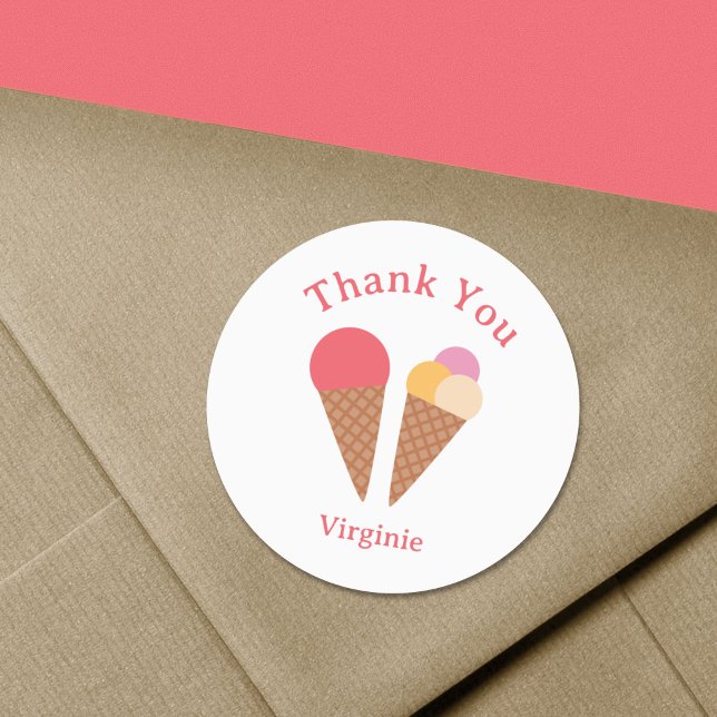 Eiscreme Danke, dass ihr Sticker angeklebt habt (Ice Cream Thank You Sticker)