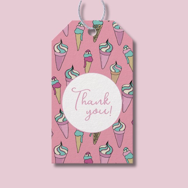 Eiscreme Danke Geschenkanhänger (Ice Cream Thank you gift tag)