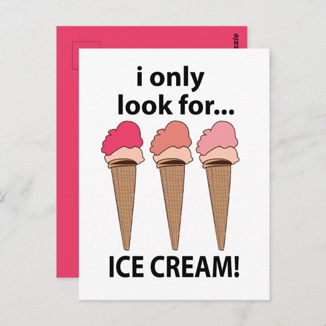Eiscreme, die ich nur nach Eis suche Postkarte (Vorne/Hinten)