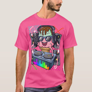 Eiscreme Dj Tanzmusik Plattenspieler Hip Hop Rap H T-Shirt