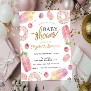 Eiscreme, Donuts Süßigkeiten Babyparty Einladung