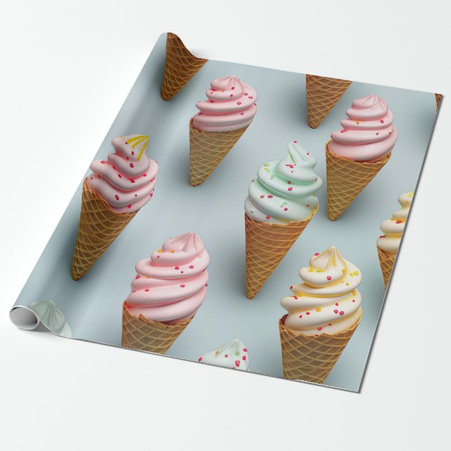 Eiscreme-Drehungen Geschenkpapier (Ungerollt)