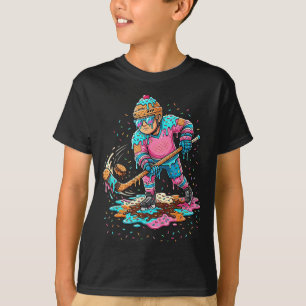 Eiscreme-Drip-Hockey-Jungen-Jugendliche-Kinder-Eis T-Shirt