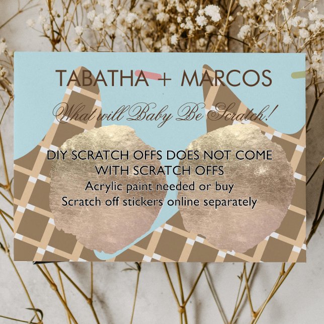 Eiscreme-Dripping Geneal Reveal DIY Scratch Cards Ankündigungspostkarte (Von Creator hochgeladen)