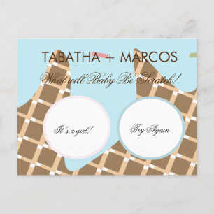 Eiscreme-Dripping Geneal Reveal DIY Scratch Cards Ankündigungspostkarte