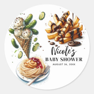 Eiscreme & eingelegte Gurken Seltsame Gelüste Baby Runder Aufkleber