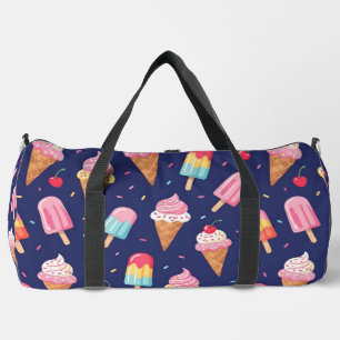 Eiscreme-, Eis- und Kirschenmuster Duffle Bag