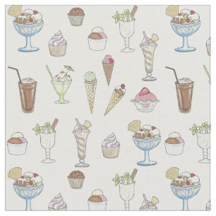 Eiscreme-Eiscremebecher-Collage Stoff