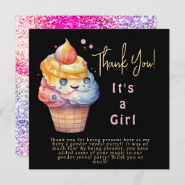 Eiscreme Es ist ein Mädchen Dankeschön-Karte Dankeskarte