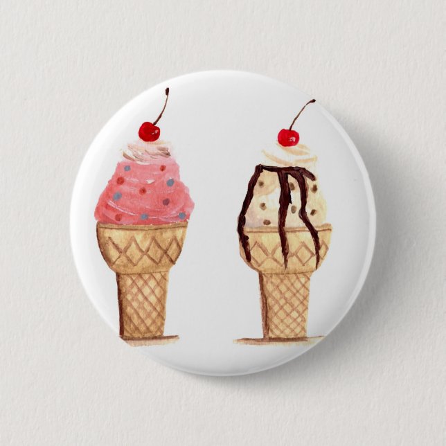 Eiscreme Essen Button (Vorderseite)