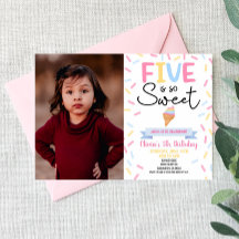 Eiscreme Five ist so süße 5. Geburtstagsparty