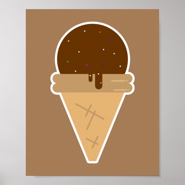 Eiscreme-Flachbilddarstellung Poster (Vorne)