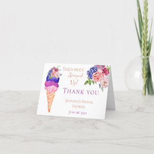 Eiscreme Florale Brautparty - sie hat zugeschlagen Dankeskarte