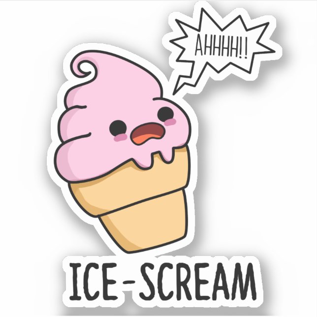 Eiscreme Funny Ice Cone Pun Aufkleber (Vorderseite)
