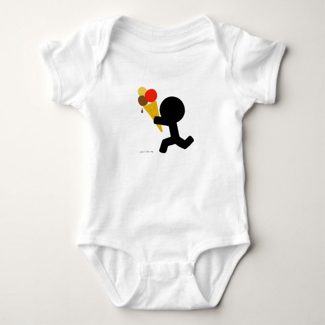 Eiscreme für Baby-Strichmännchen Baby Strampler (Vorderseite)