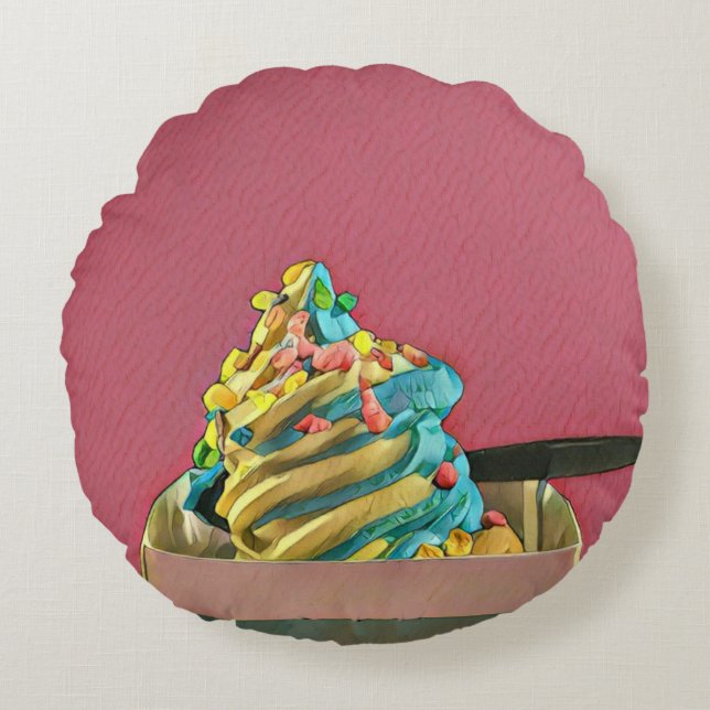 Eiscreme für Kinder Rundes Kissen (Vorderseite)