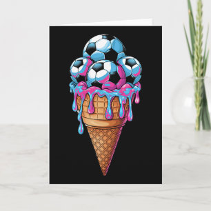 Eiscreme Fußball Wasserfarben Kunst Kleinkind Kind Karte