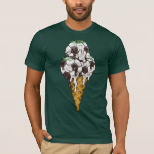 Eiscreme-Fußballball-T - Shirt