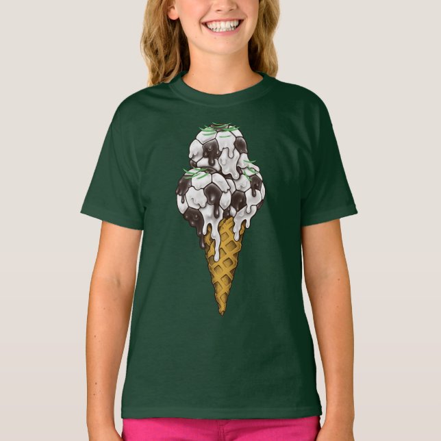 Eiscreme-Fußballball-T - Shirt (Vorderseite)