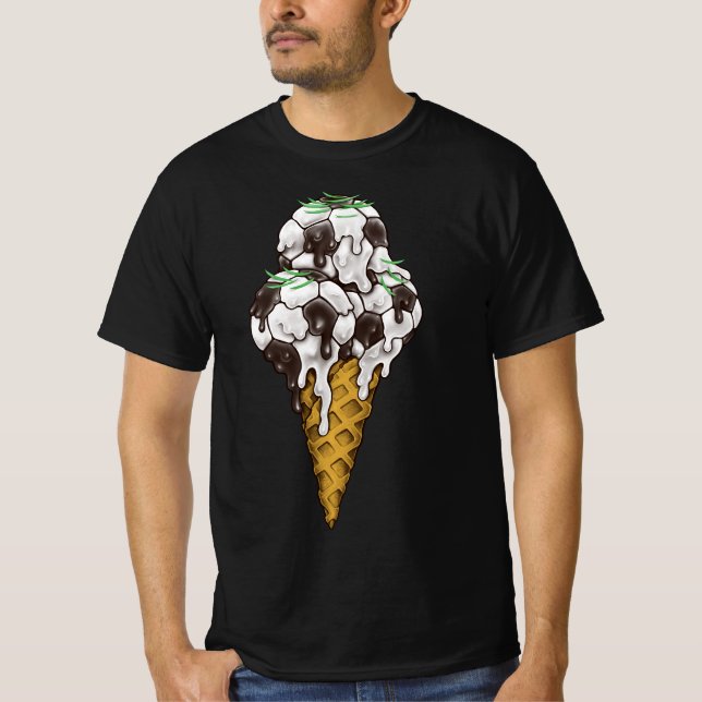 Eiscreme-Fußballball-T - Shirt (Vorderseite)