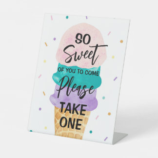 Eiscreme Gastgeschenk Sign - Sundae Sockelschild