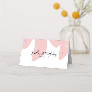 Eiscreme-Geburtstags-Pink-Schmelz-Sprinkles-Tisch Platzkarte