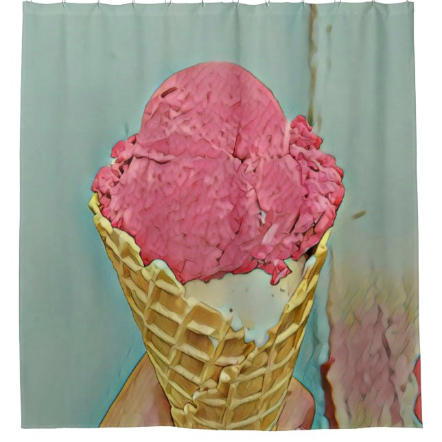 Eiscreme Geburtstagsgeschenk Duschvorhang (Vorderseite)
