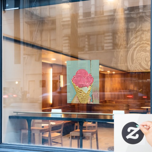 Eiscreme Geburtstagsgeschenk Fensteraufkleber (Café-Fenster)
