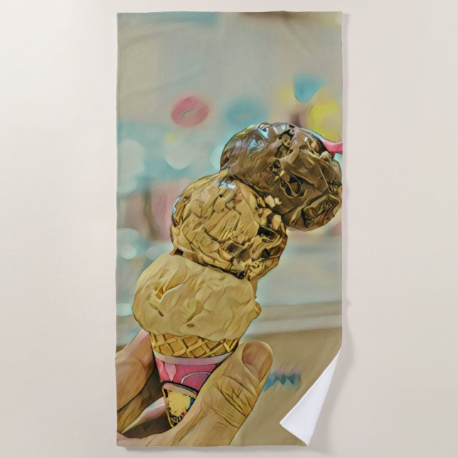 Eiscreme Geburtstagsgeschenk Strandtuch (Vorderseite)