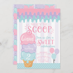 Eiscreme Geburtstagspartei Einladung Schneekonzone