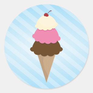 Eiscreme-Geburtstagsparty-Aufkleber Runder Aufkleber