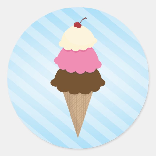 Eiscreme-Geburtstagsparty-Aufkleber Runder Aufkleber (Vorderseite)