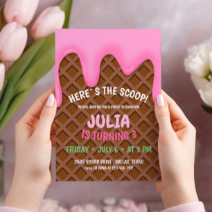 Eiscreme-Geburtstagsparty Einladung
