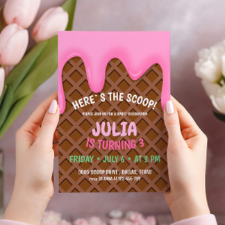 Eiscreme-Geburtstagsparty Einladung
