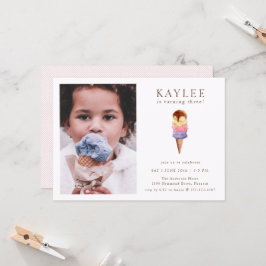 Eiscreme Geburtstagsparty Foto Einladung