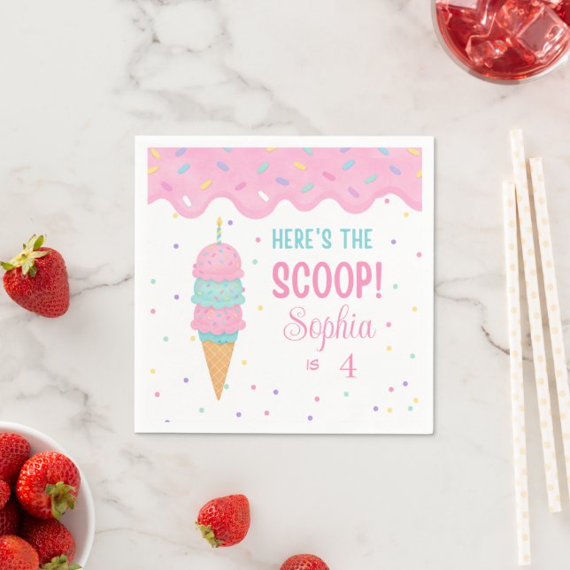 Eiscreme Geburtstagsparty Napkins Serviette (Beispiel)