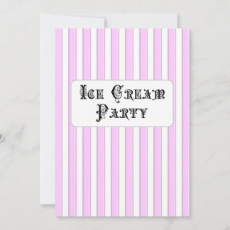 Eiscreme Geburtstagsparty Rosa Streifen Einladunge Einladung